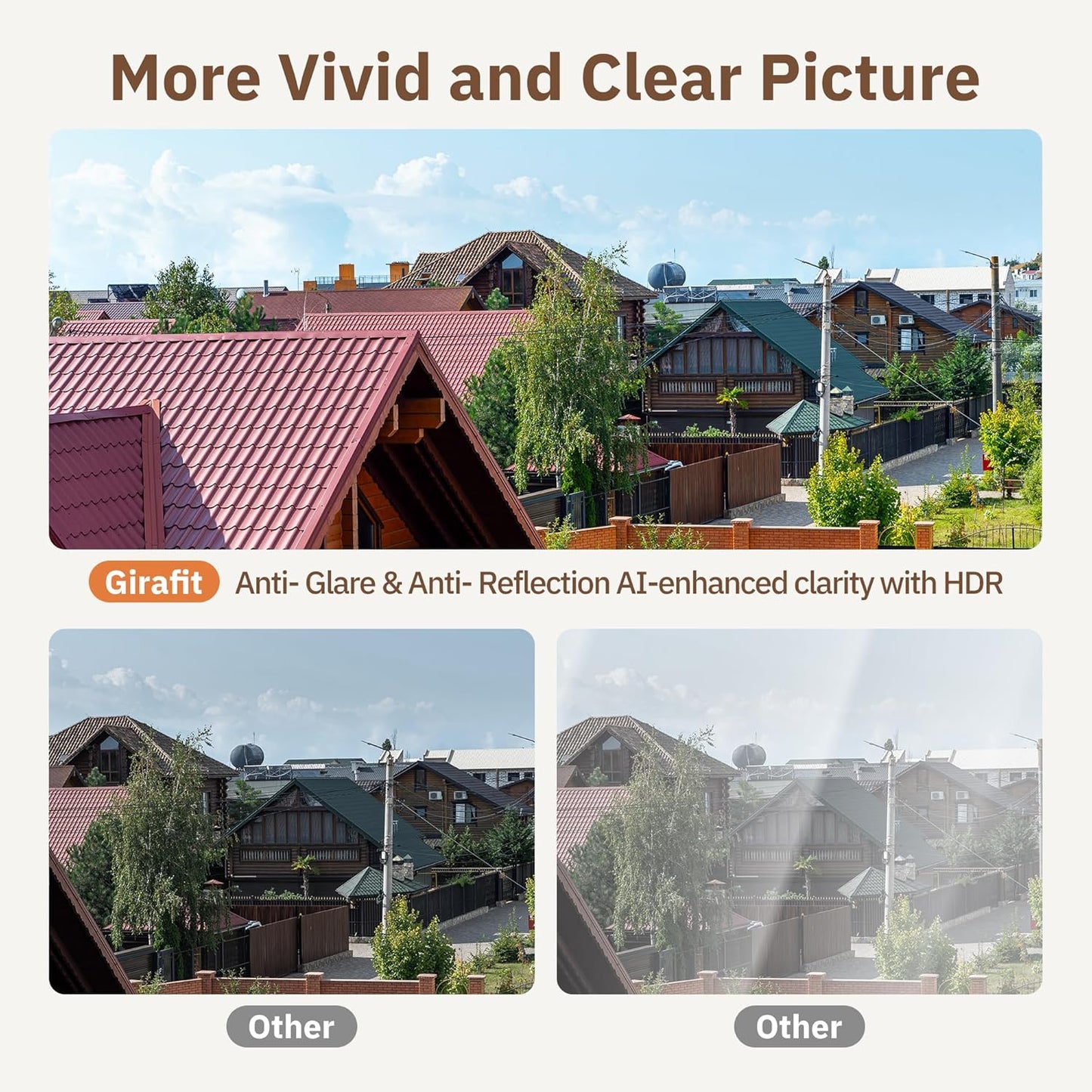 GIRAFIT 3MP 2K Window Camera,WiFi Indoor Cam